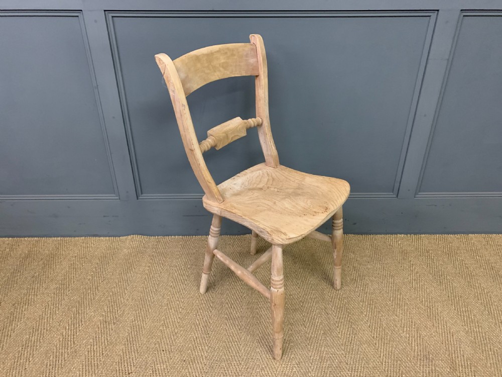 Set of 4 Bleached Country Kitchen Chairs View IV