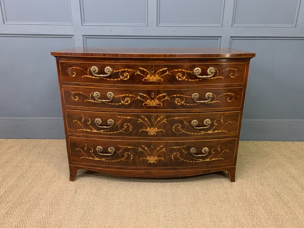 Gillows Georgian Inlaid Mahogany Chest of Drawers View II