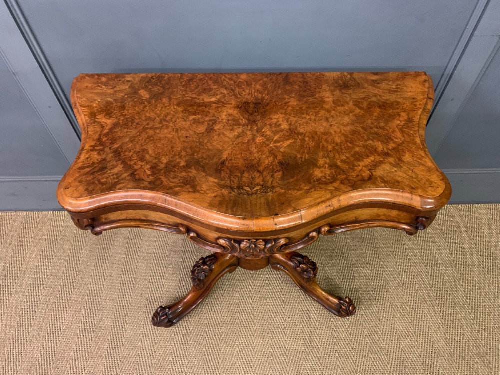 Victorian Burr Walnut Card Table View III