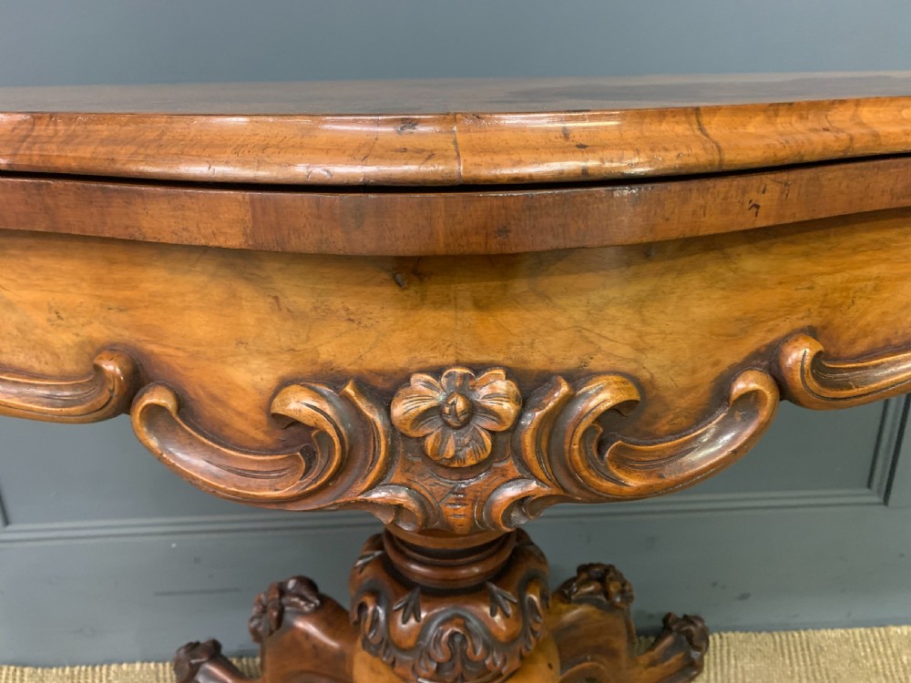 Victorian Burr Walnut Card Table View V