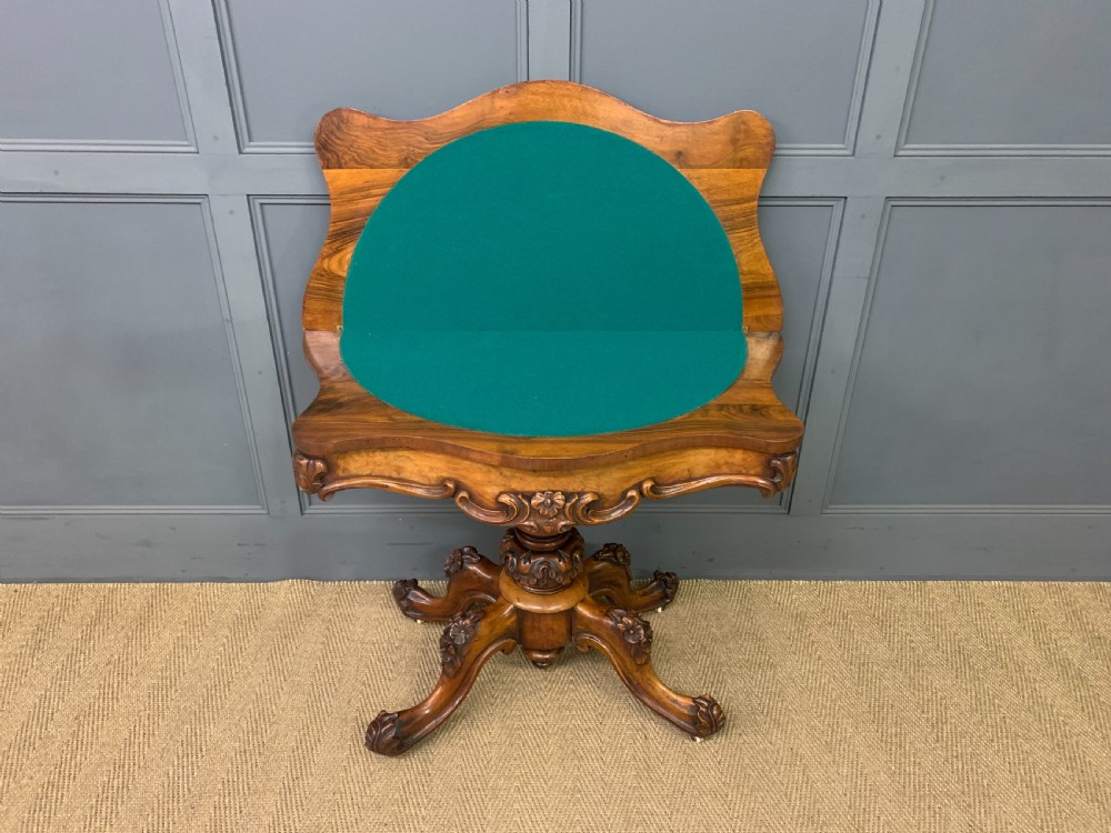 Victorian Burr Walnut Card Table View XV