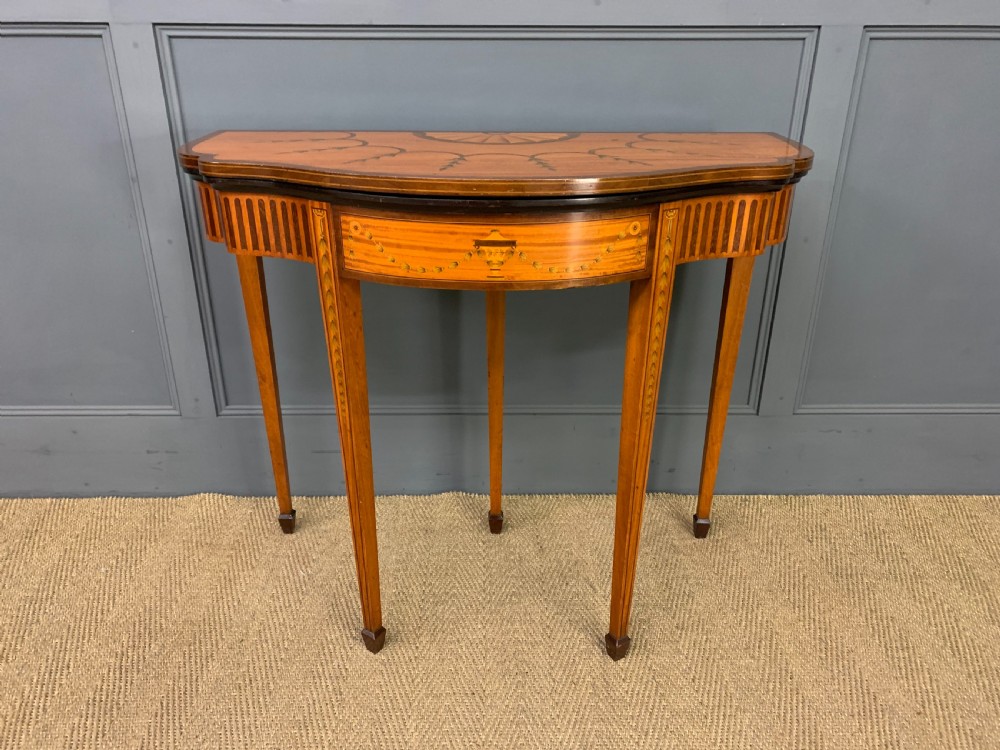 Edwardian Inlaid Satinwood Card Table View II