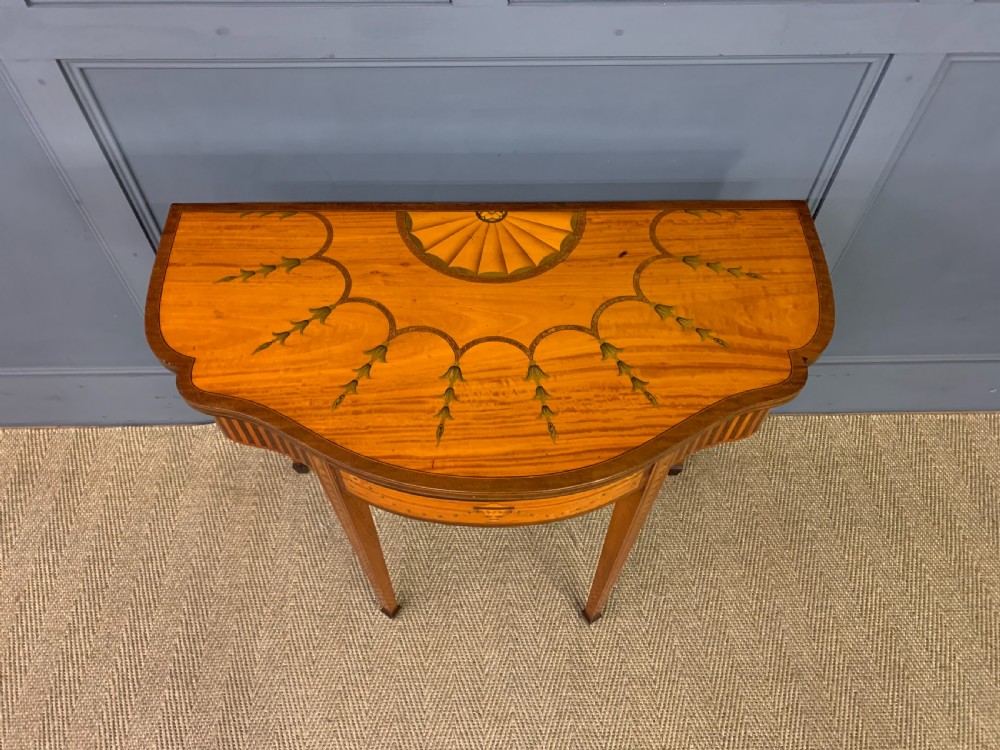 Edwardian Inlaid Satinwood Card Table View III