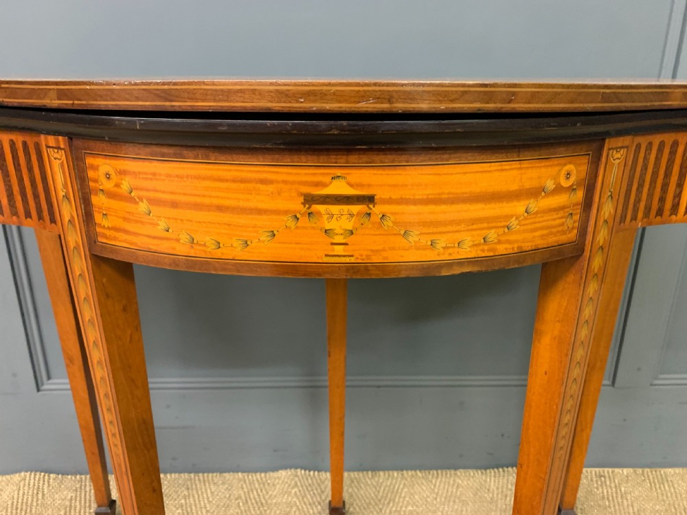 Edwardian Inlaid Satinwood Card Table View IV