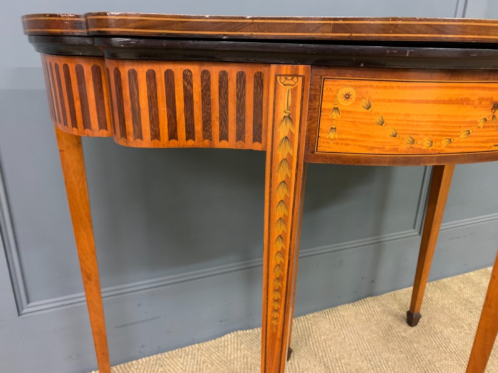 Edwardian Inlaid Satinwood Card Table View V