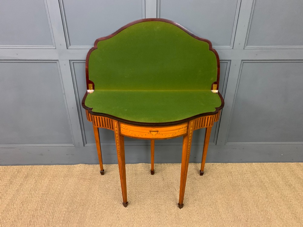 Edwardian Inlaid Satinwood Card Table View VII