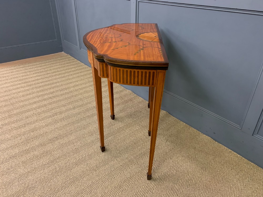 Edwardian Inlaid Satinwood Card Table View IX