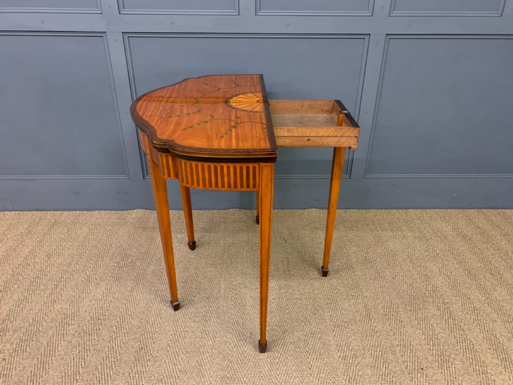 Edwardian Inlaid Satinwood Card Table View X