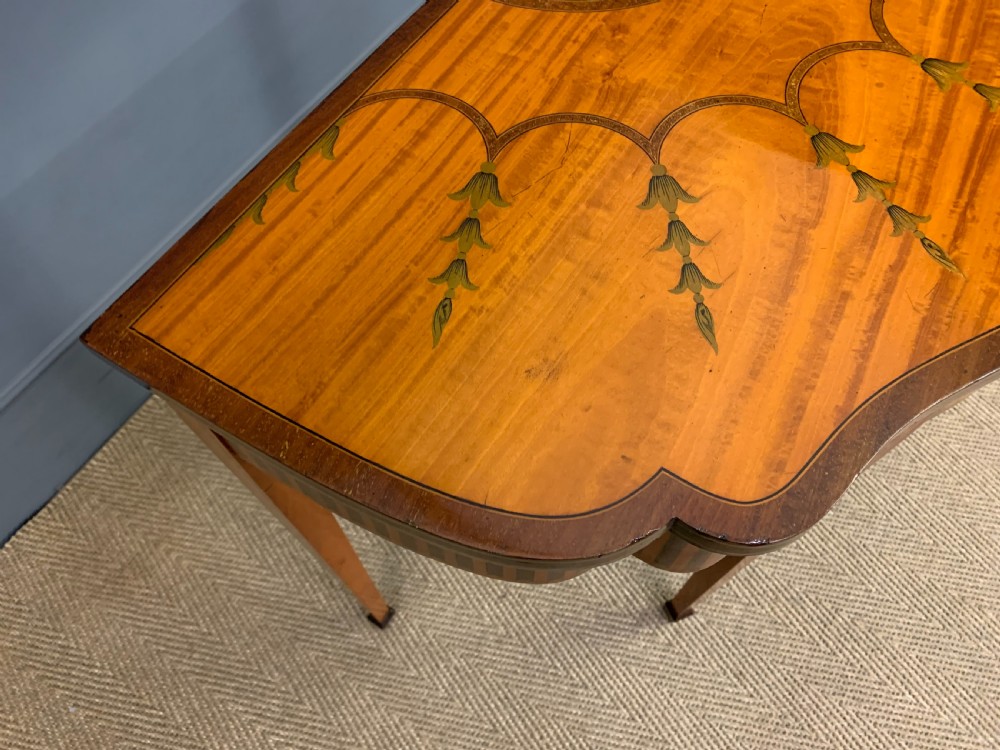 Edwardian Inlaid Satinwood Card Table View XII