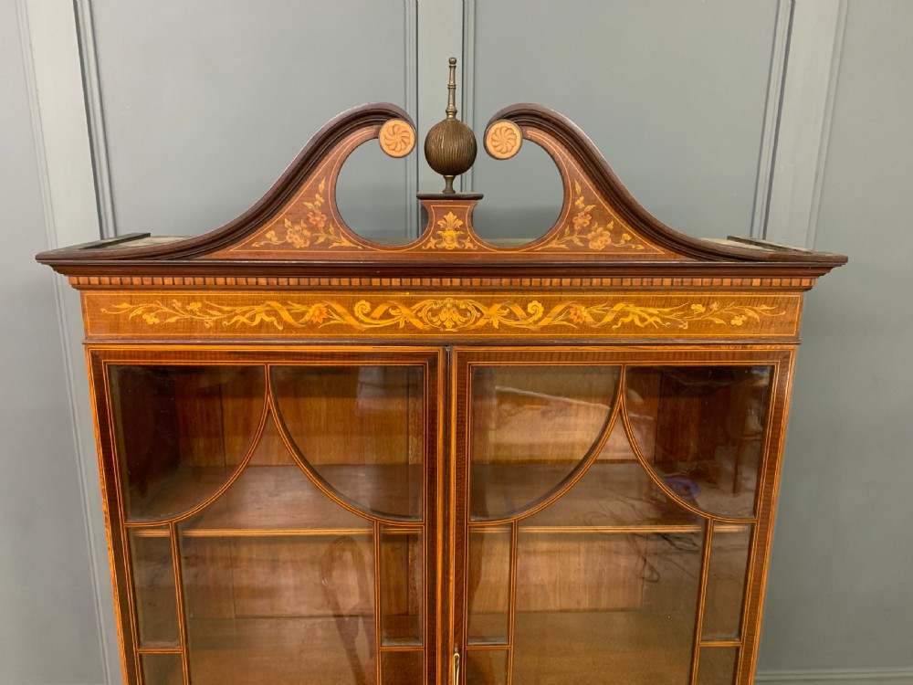Edwards and Roberts Inlaid Mahogany Bookcase Cabinet View III