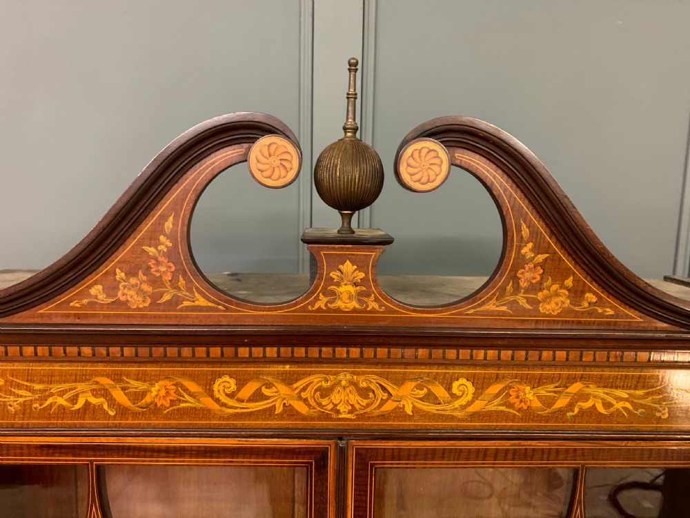Edwards and Roberts Inlaid Mahogany Bookcase Cabinet View IV