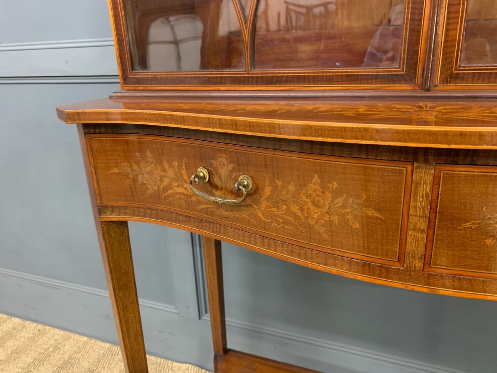 Edwards and Roberts Inlaid Mahogany Bookcase Cabinet View VIII
