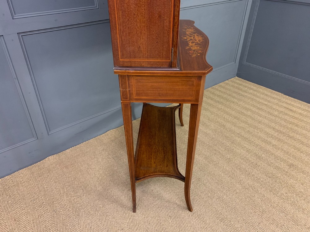 Edwards and Roberts Inlaid Mahogany Bookcase Cabinet View XVIII