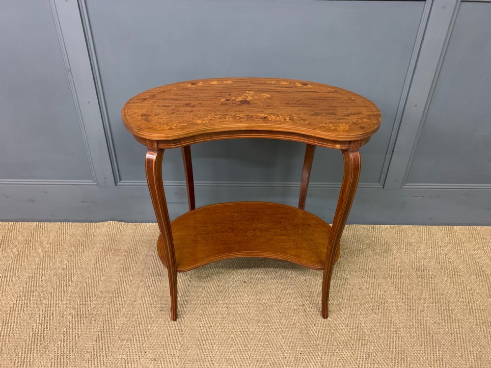 Inlaid Mahogany Kidney Shaped Occasional Table View II