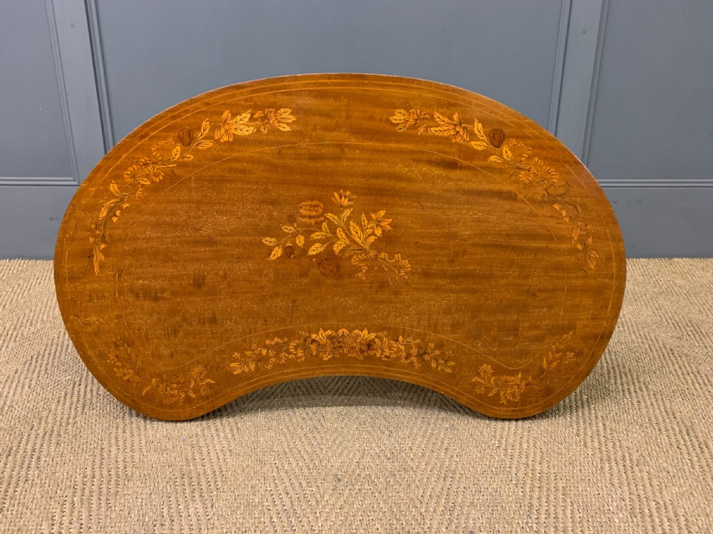 Inlaid Mahogany Kidney Shaped Occasional Table View IX