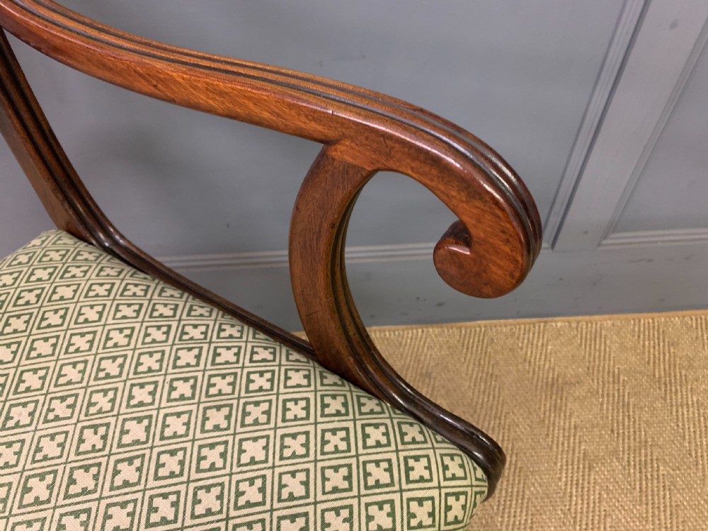 Pair of Regency Mahogany Scroll Armchairs View XI