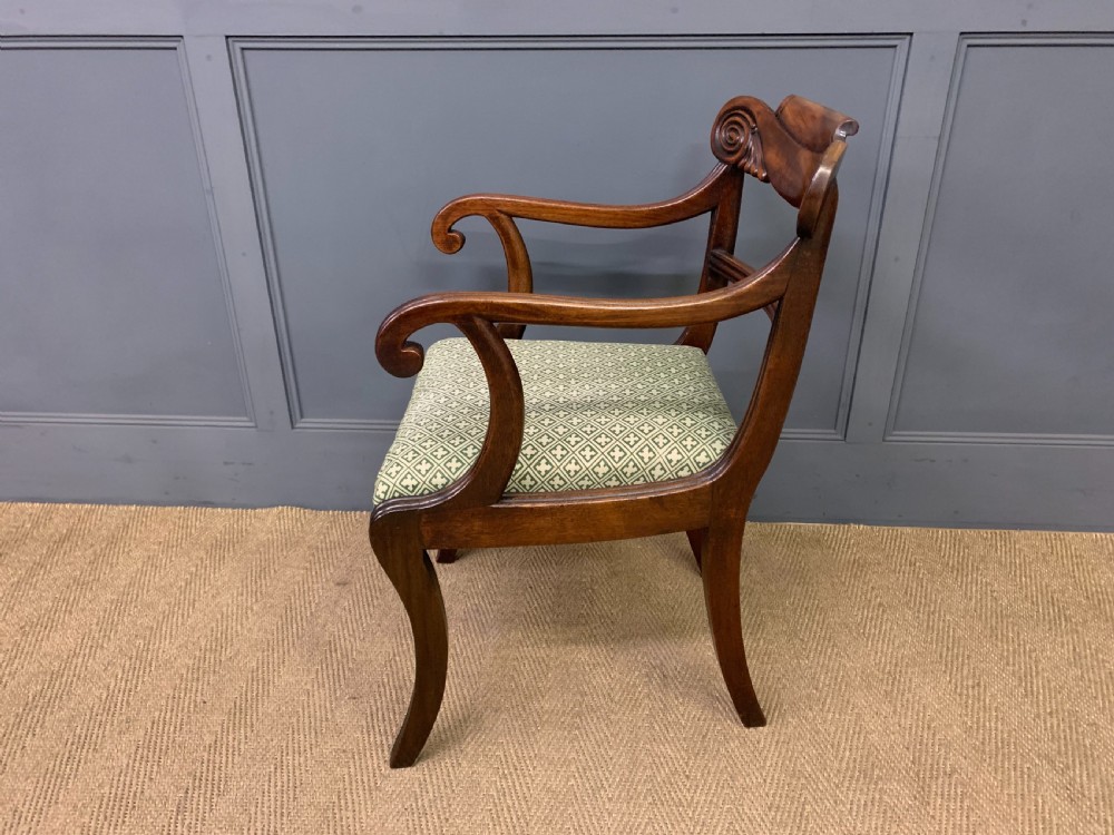 Pair of Regency Mahogany Scroll Armchairs View XIII