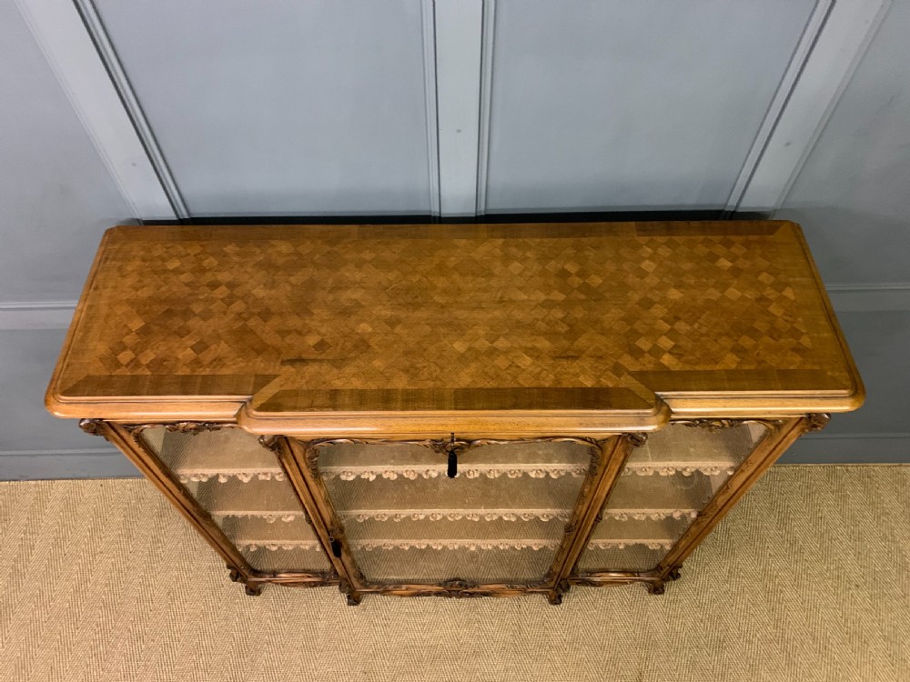 French Parquetry Walnut Bookcase View II