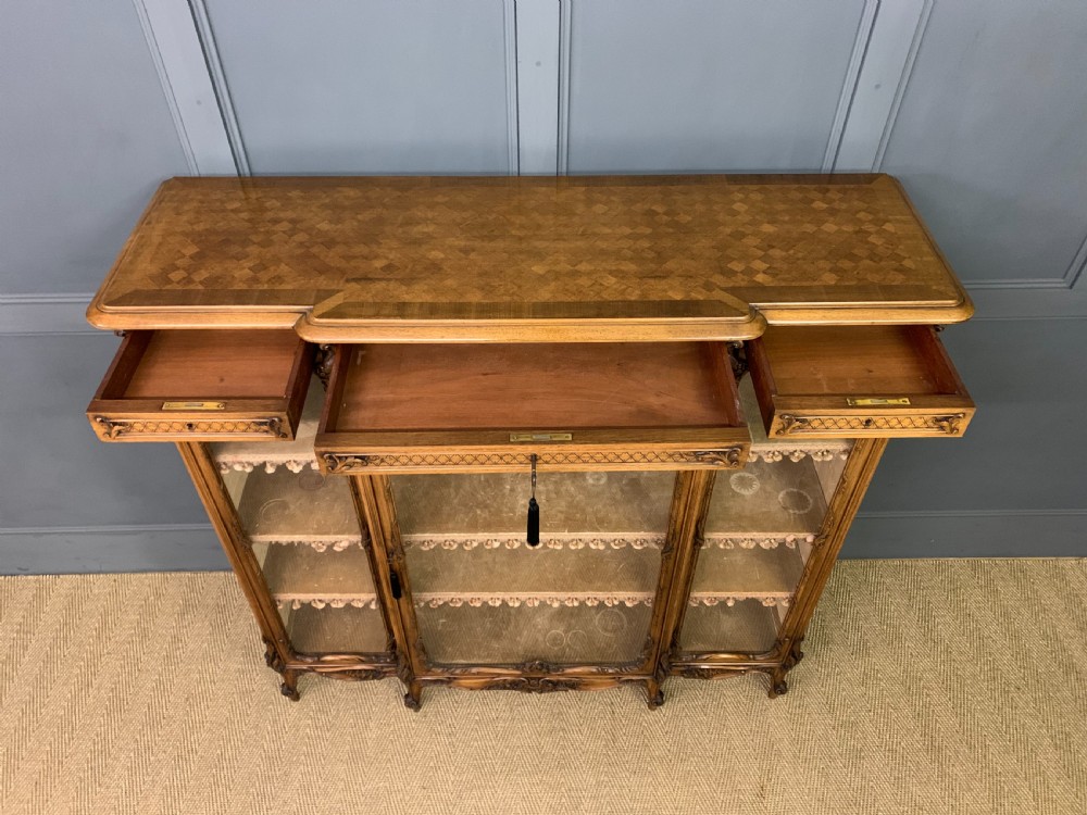 French Parquetry Walnut Bookcase View III