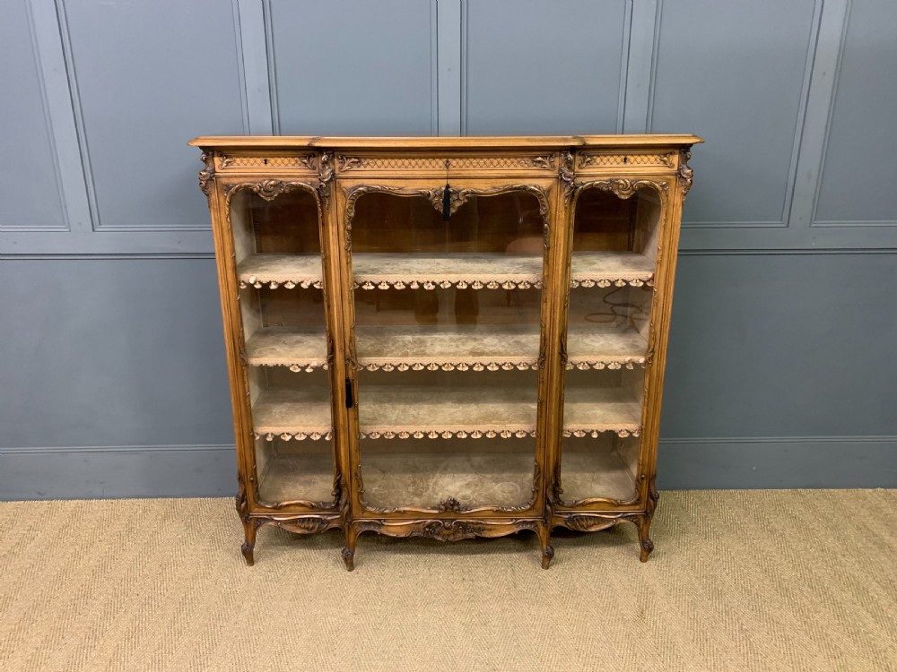 French Parquetry Walnut Bookcase View V