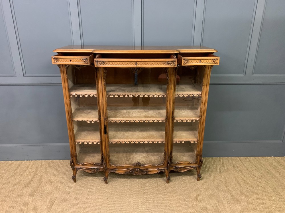 French Parquetry Walnut Bookcase View VI