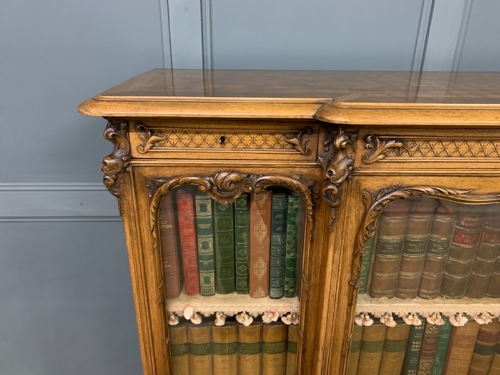 French Parquetry Walnut Bookcase View IX