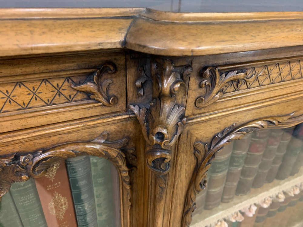 French Parquetry Walnut Bookcase View XI