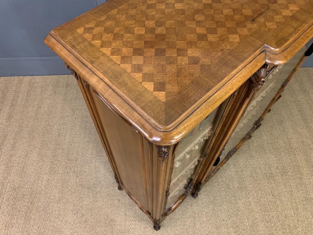 French Parquetry Walnut Bookcase View XVII