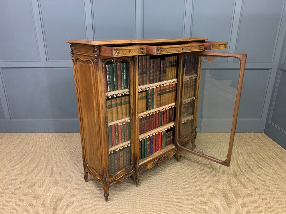 French Parquetry Walnut Bookcase View XX