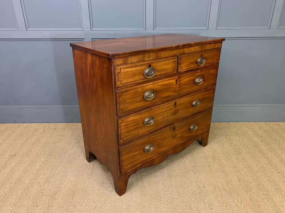 Regency Period Inlaid Mahogany Chest of Drawers View VII