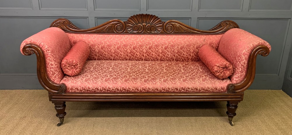 William IV Rosewood Double Scroll End Settee