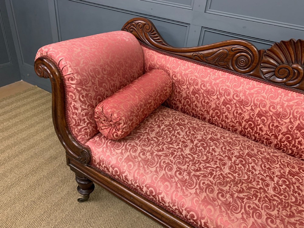 William IV Rosewood Double Scroll End Settee View X