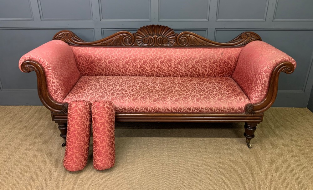 William IV Rosewood Double Scroll End Settee View XI