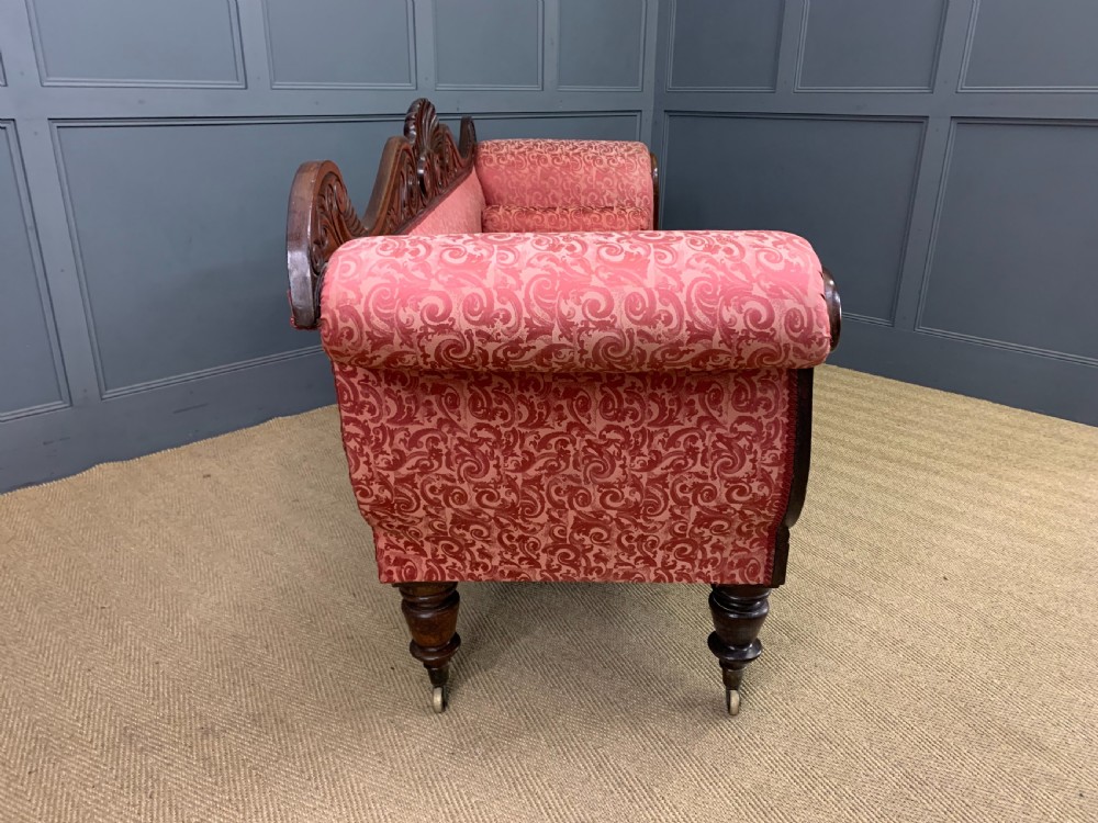 William IV Rosewood Double Scroll End Settee View XII