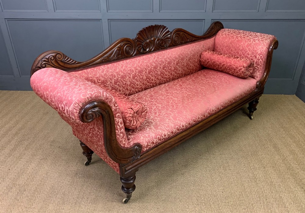 William IV Rosewood Double Scroll End Settee View XIII