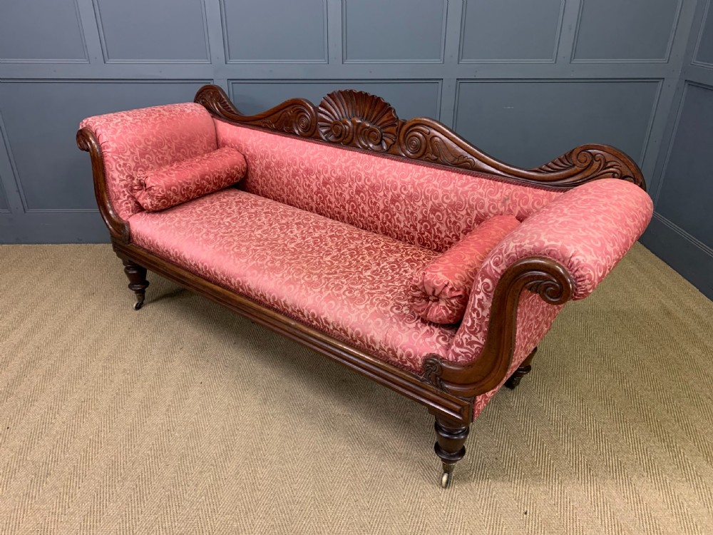 William IV Rosewood Double Scroll End Settee View XIV