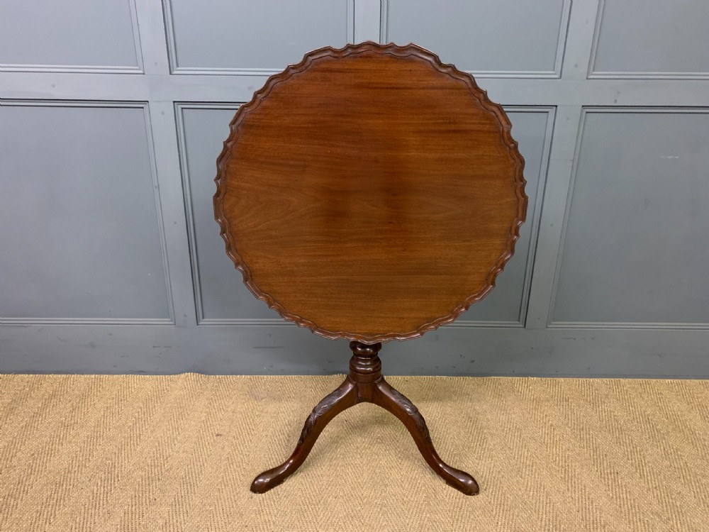 19th Century Mahogany Pie Crust Tripod Table View VIII