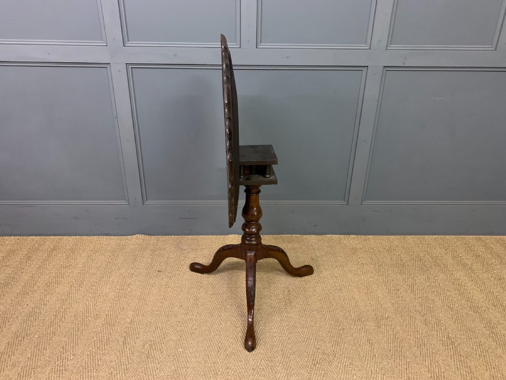 19th Century Mahogany Pie Crust Tripod Table View IX