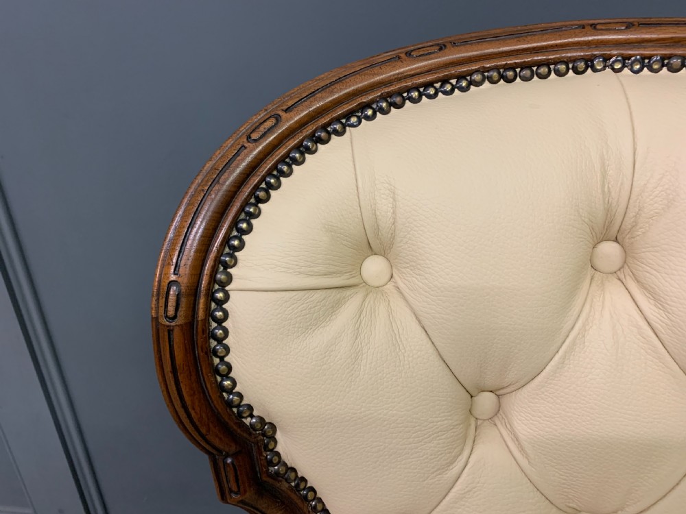 Leather Upholstered Victorian Ladies Chair View VI