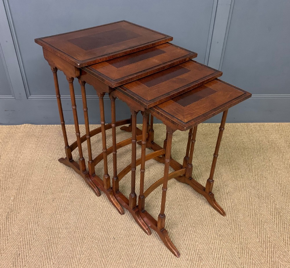 Edwardian Inlaid Mahogany Nest of 4 Tables