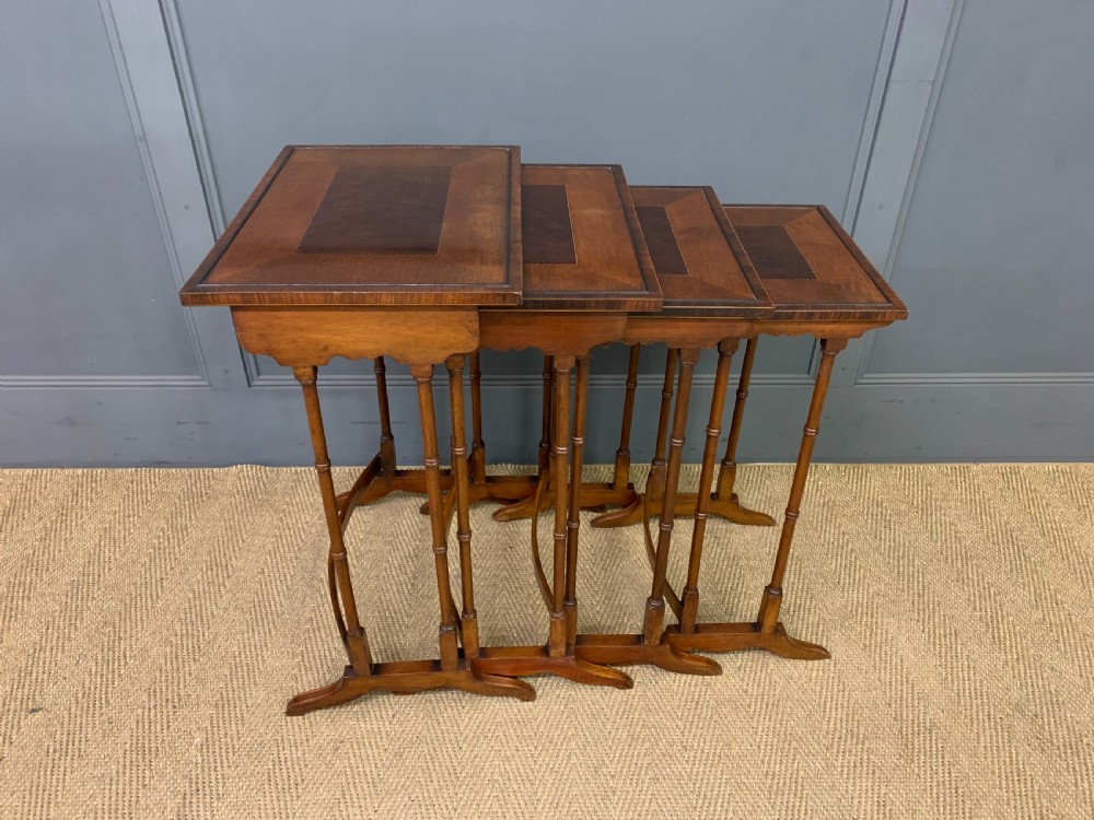 Edwardian Inlaid Mahogany Nest of 4 Tables View VII