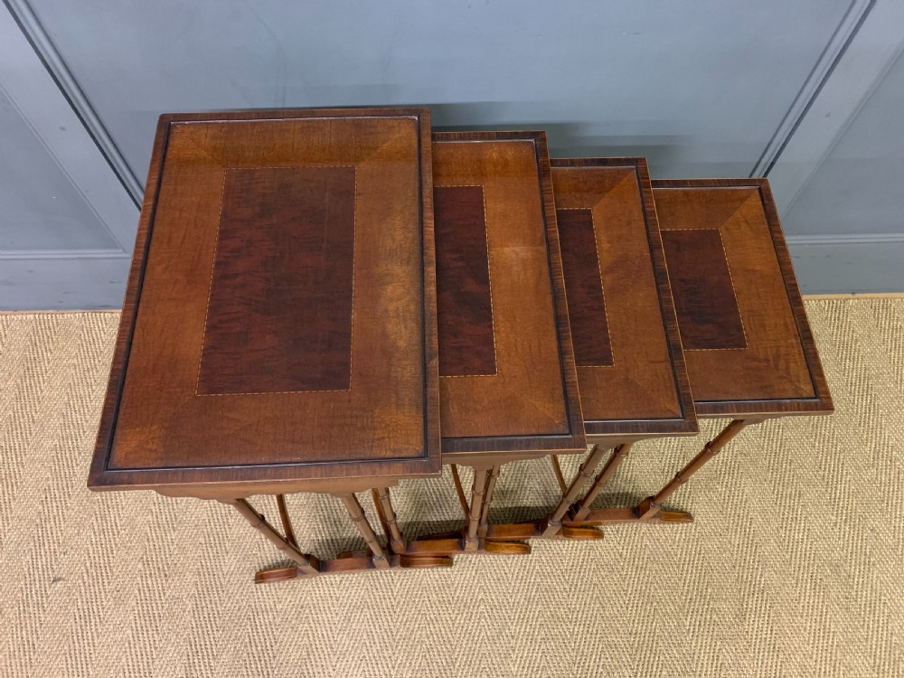 Edwardian Inlaid Mahogany Nest of 4 Tables View VIII