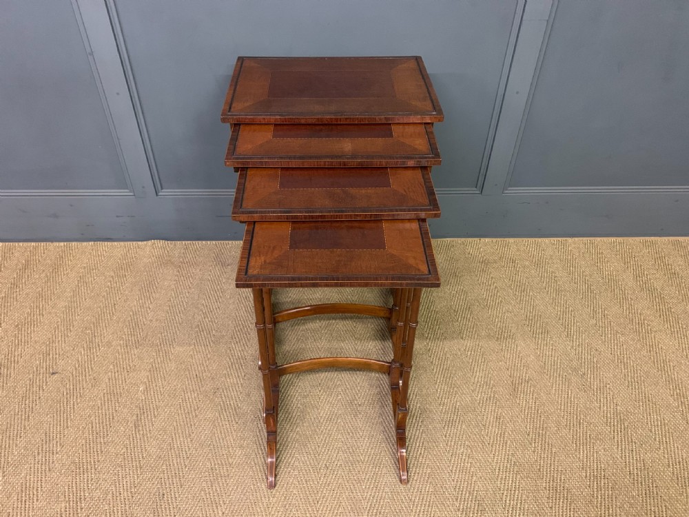 Edwardian Inlaid Mahogany Nest of 4 Tables View IX