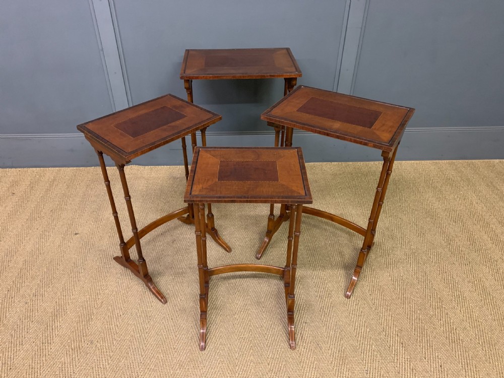 Edwardian Inlaid Mahogany Nest of 4 Tables View XI