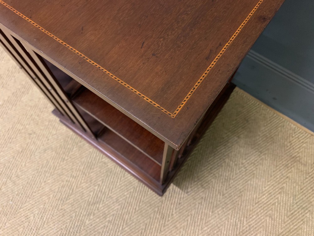 Inlaid Mahogany Revolving Bookcase View IV