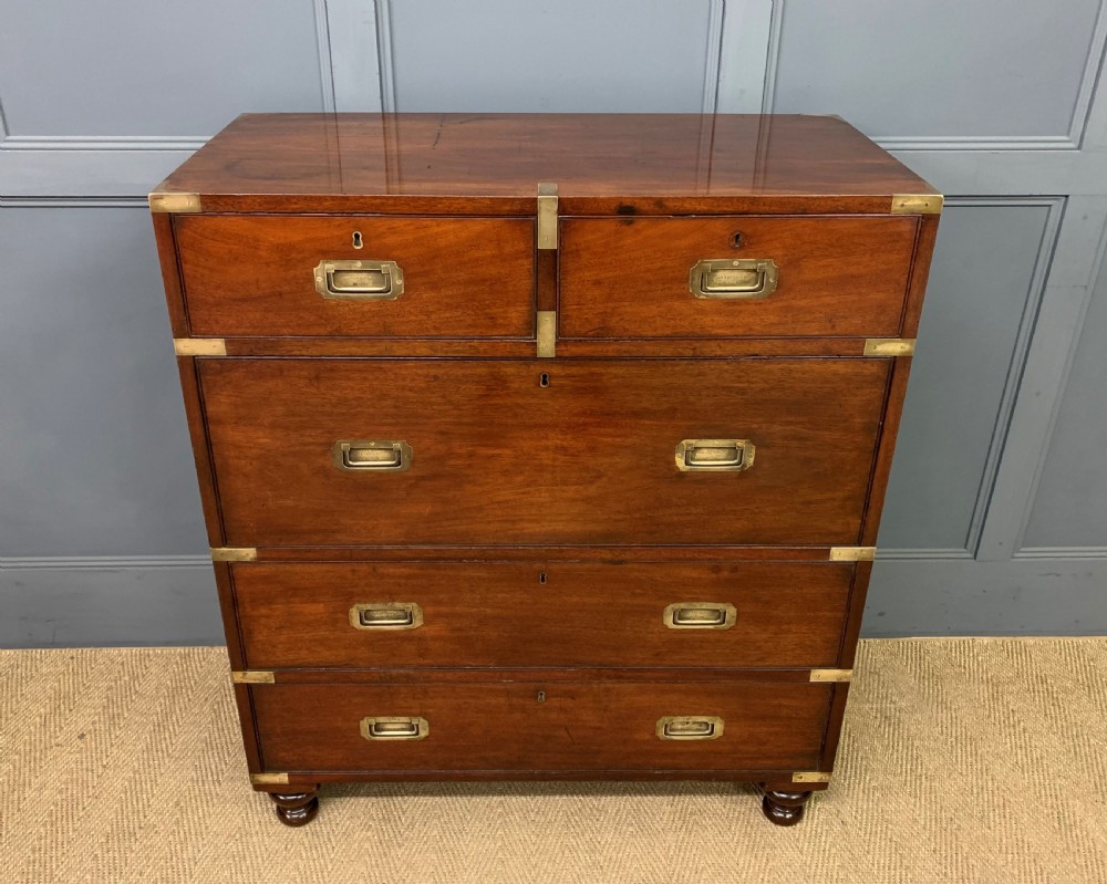 Victorian Secretaire Military Chest by H Pratt of New Bond Street, London