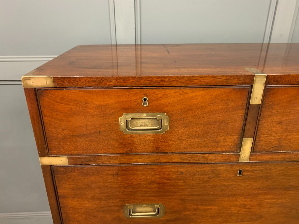 Victorian Secretaire Military Chest by H Pratt of New Bond Street, London View IV