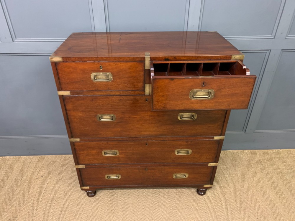Victorian Secretaire Military Chest by H Pratt of New Bond Street, London View VII