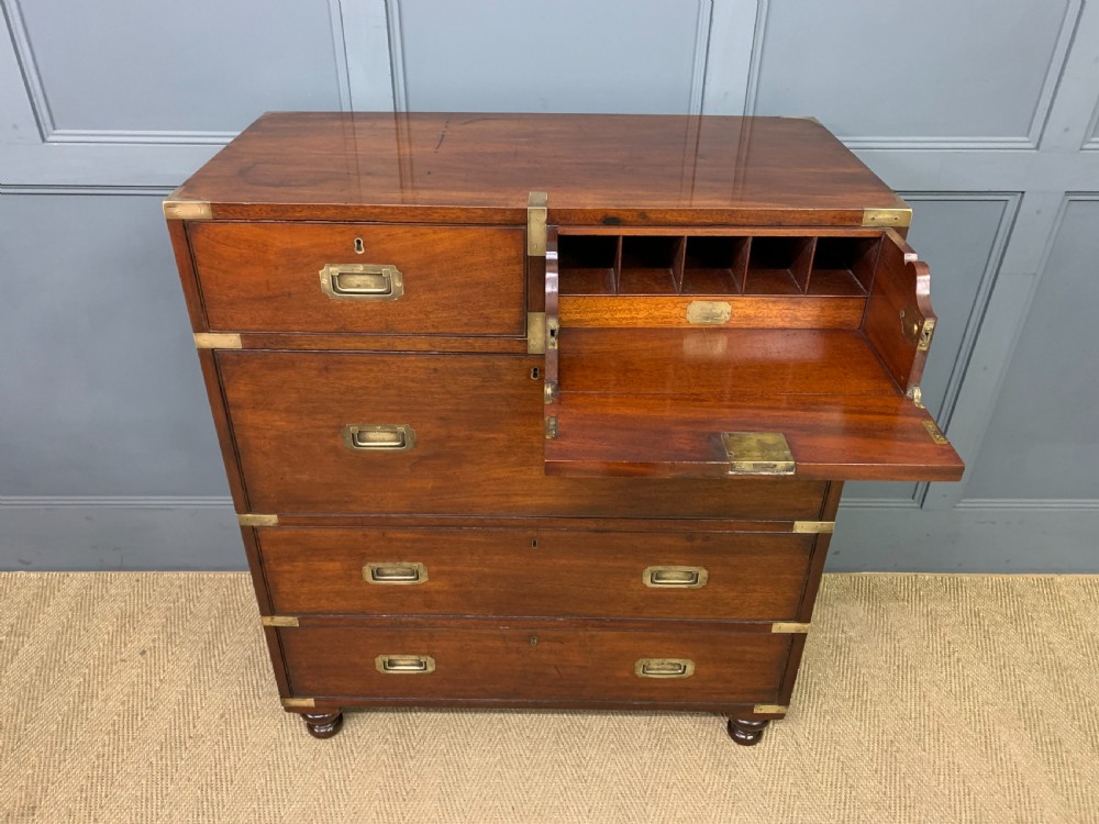 Victorian Secretaire Military Chest by H Pratt of New Bond Street, London View VIII