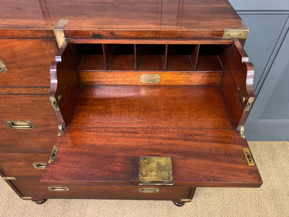 Victorian Secretaire Military Chest by H Pratt of New Bond Street, London View IX
